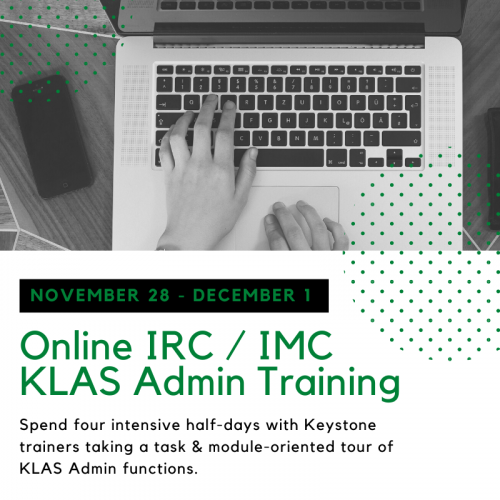 2022 Online IRC Administrator's Training save the date graphic for November 28 - December 1. 