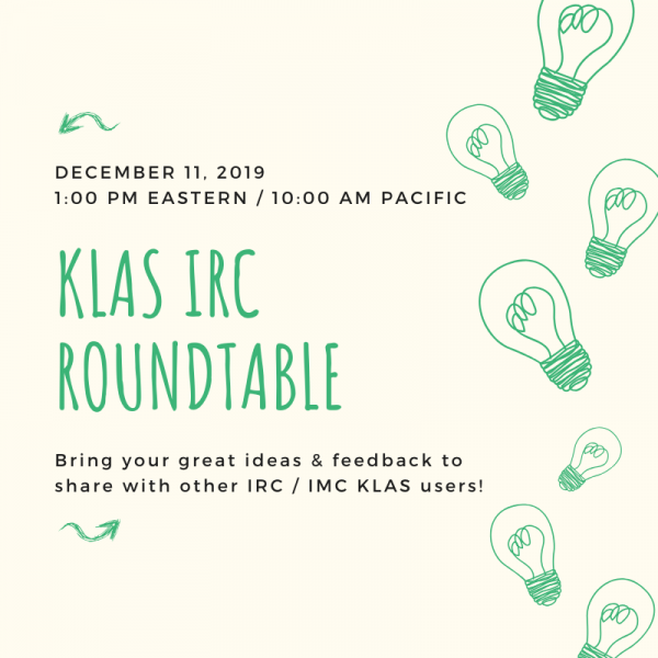 Online KLAS IRC Roundtable