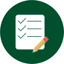 Icon of a checklist and pencil